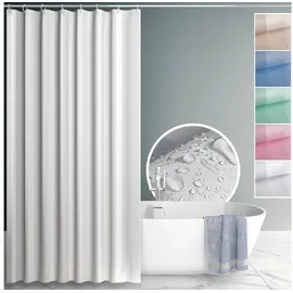 ANRO Duschvorhang 180 x 200 cm weiß