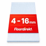 Floordirekt Hohlkammerplatte Stärke: 4 mm, 60,5 x 121 cm, Transparent Stegplatten Doppelstegplatten aus Polycarbonat - Hohlkammerplatten für Garten, Gewächshaus & Modellbau