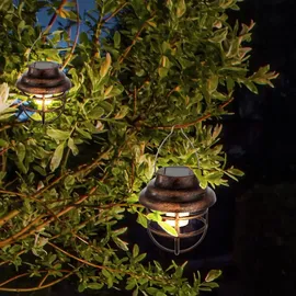 ETC Shop LED Solar Hängeleuchte 14 cm rost