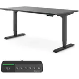 Ergotopia Desktopia Pro X elektrisch höhenverstellbarer Schreibtisch ergonomischer Bürotisch, 9 Speicherplätze & smarte Rem... - Schwarz