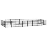 vidaXL Outdoor-Hundezwinger 30,11 m2 Stahl Schwarz