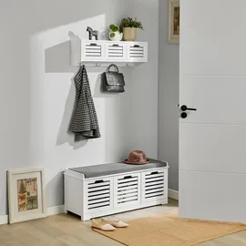 SoBuy Wandgarderobe FHK19 Weiß