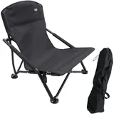 Spetebo Strandstuhl schwarz klappbar - 59 x 58 cm