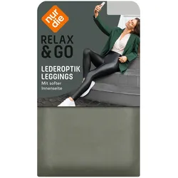 NUR DIE Damen Leder-Optik Leggings