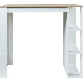 [en.casa] Bartisch Danderyd 120 x 60 x 106 cm Weiß/Eicheoptik