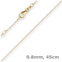 Schmuck Krone Goldkette 0,8mm Rund-Ankerkette aus 585 Gelbgold 45cm, Gold 585 goldfarben