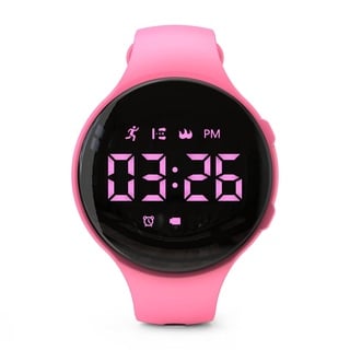 Focwony LED-Fitness-Tracker-Armbanduhr ohne Bluetooth, digitaler Schrittzähler, mit Schrittzähler, Entfernung, Kalorien, Stoppuhr, Wecker, tolles Geschenk für Kinder, Teenager, Mädchen,Pink, Riemen