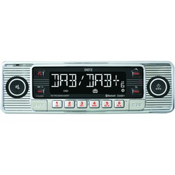 Dietz 1-DIN Dietz Retro Radio DAB+, BT, MP3, USB, RDS Autoradio (Digitalradio (DAB), FM/UKW, 20,00 W) silberfarben