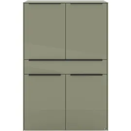 Set One by Musterring Highboard 92 x 140 x 42 cm Olivgrün matt lack / Olivgrün glanz