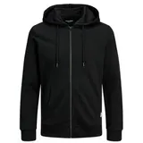 JACK & JONES Basic Reißverschlusspullover Black / Regular Fit XL