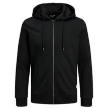 JACK & JONES Basic Reißverschlusspullover Black / Regular Fit XL