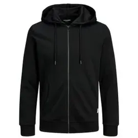 JACK & JONES Basic Reißverschlusspullover Black / Regular Fit XL