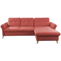 Sit & More Ecksofa, Rot, Textil, Buche, massiv, 5-Sitzer, L-Form, 268x176 cm, Made in EU, Schlafen auf Sitzhöhe, Rücken echt, Wohnzimmer, Sofas & Couches, Wohnlandschaften, Ecksofas