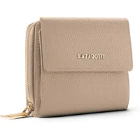 Lazarotti Bologna mittelgroße Leder Geldbörse Damen | mit Druckknopf, Reißverschlussfach, 9 Kartenfächer, RFID-Schutz | 12 x 10 x 4 cm