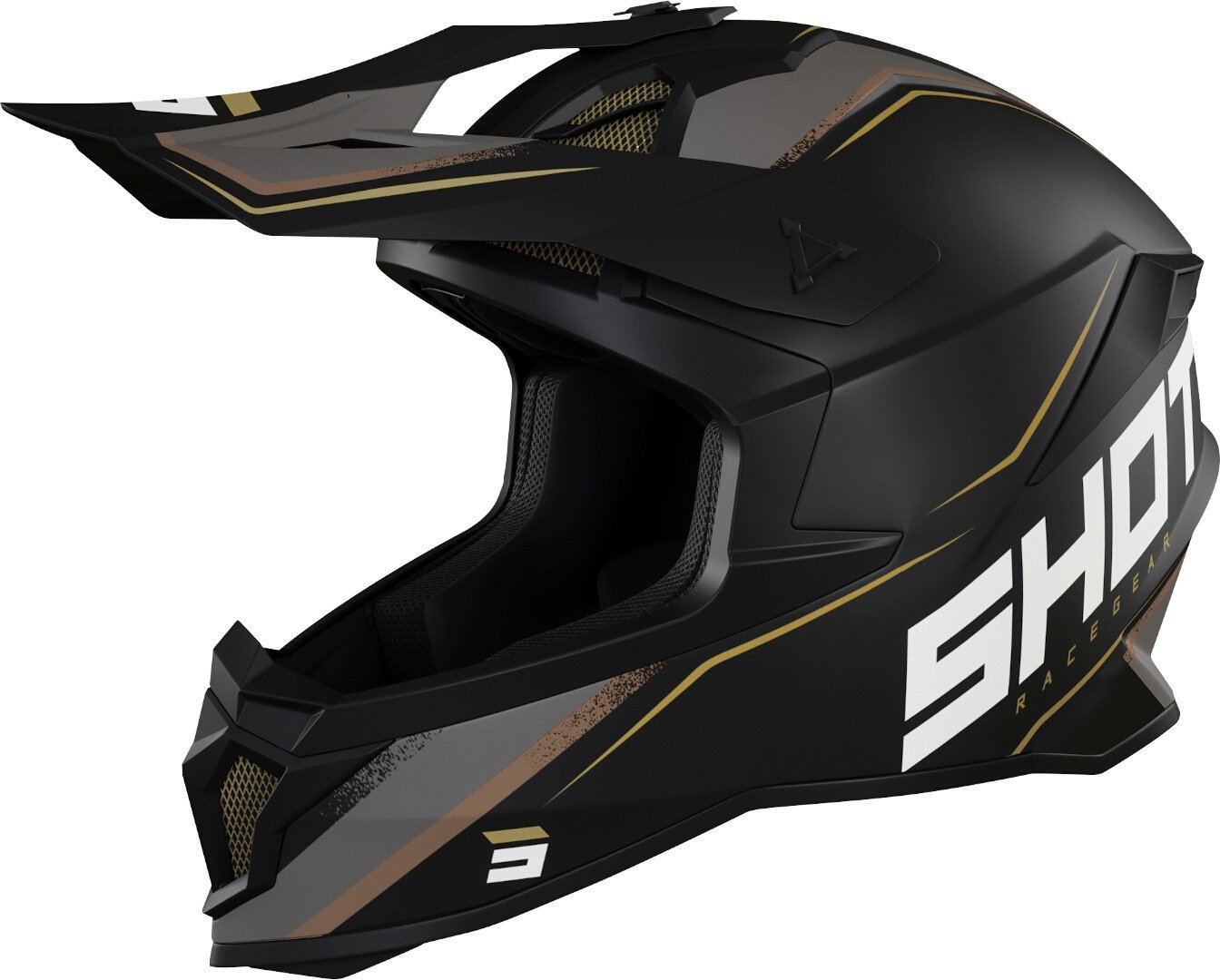 Shot Lite Prism Motorcross helm, zwart-goud, S Voorman