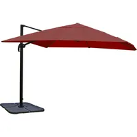 MCW Ampelschirm A96 3x3m Alu/Stahl bordeaux mit Ständer, drehbar