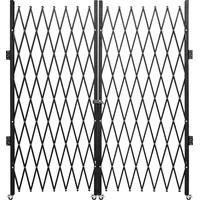 Vevor Doppeltes Faltbares Sicherheitstor, 156 x 310 cm Falttürtor, Akkordeon-Sicherheitstor aus Stahl, Erweiterbares Sicherheitstor, 360° Rollendes Barrikadentor, Scherentor oder Tür mit Schlüsseln