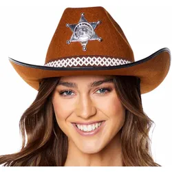 Cowboy Sheriff Hut für Erwachsene braun - OS