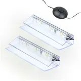 Kalb Material Für Möbel kalb | LED Glaskantenbeleuchtung Ambilux Clip transparent 3000K 5000K 1-10 Sets für Glasböden 4-10mm Fußschalter Glasbodenbeleuchtung erweiterbar um Dimmer/Controller Plug & Play (kaltweiß, 2er Set)