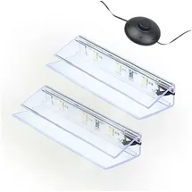 Kalb Material Für Möbel kalb | LED Glaskantenbeleuchtung Ambilux Clip transparent 3000K 5000K 1-10 Sets für Glasböden 4-10mm Fußschalter Glasbodenbeleuchtung erweiterbar um Dimmer/Controller Plug & Play (kaltweiß, 2er Set)