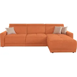 DOMO collection Eckcouch Kunstleder 2-Sitzer orange