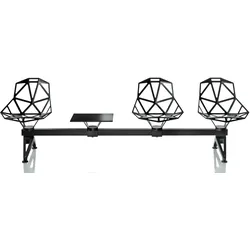 Magis Chair One Bank, Sockel aus Aluminium