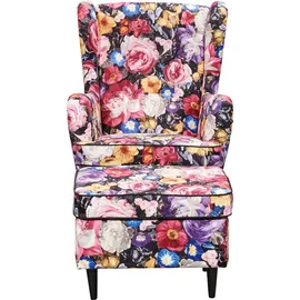 ed exciting design Ohrensessel Laurel Polyester 78 x 102 x 98 cm Mehrfarbig mit Massivholzfüßen