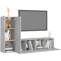 VidaXL 3-tlg. TV-Schrank-Set Betongrau Holzwerkstoff Modell 14