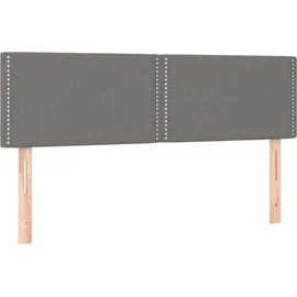 vidaXL Boxspringbett mit Matratze & LED Dunkelgrau 140x200 cm Stoff