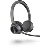 Plantronics Voyager 4320/R UC Stereo-Headset, kabellos, Geräuschunterdrückung, Schwarz