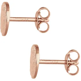 Elli Ohrstecker Plättchen Rund Struktur Silber 925 rosegold onesize
