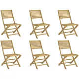 vidaXL Gartenstühle 6 Stk. Klappbar 48,5x61,5x87 cm Massivholz Akazie
