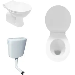 Komplettset WC Taharet/Bidet Abgang Boden Senkrecht + Deckel + Spülkasten
