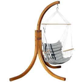 ASS Altenburger ALEOS. AS-S Design Hängesessel Maly mit weichem Sitz Polster Holz Gestell aus Lärche komplett NAV-Maly angenehmer Sitzkomfort im 6cm dicken Kissen