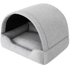 Bjird Hundehütte Tierhaus für Hunde und Katzen, kratzfeste Hundehöhle und Hundebett in einem, made in EU grau 60×47