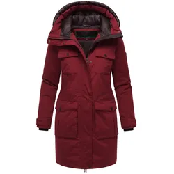 Winterjacke NAVAHOO "Eissturm 14", Damen, Gr. XXXL (46), rot (bordeaux), Material: 100% Polyester, sportlich, gerade hüftbedeckend, Langarm weit gerader Abschluss, Jacken, Wasserabweisende Jacke mit Kapuze