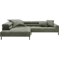 Ecksofa PLACES OF STYLE "Cleveland, L-Form, incl. Kopfteilverstellung, Breite 311 cm", grün (turtle), B:311cm H:71cm T:219cm, 88% Polyester, 12% Polyacryl, Sofas, wahlweise elektrischer Sitzvorzug