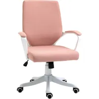 Vinscetto Drehstuhl höhenverstellbar dick gepolstertes Polyester beige + weiß