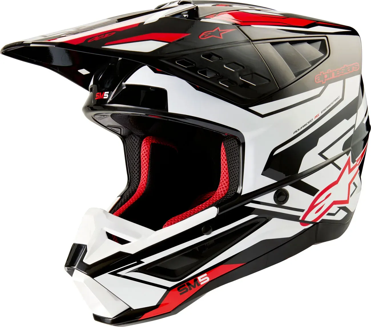 Alpinestars S-M5 Action 2, casque de motocross - Noir/Blanc/Rouge - XXL