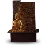 Zen'Light - Zimmerbrunnen Buddha Jati abnehmbar mit gelbem LED-Band - Zen-Dekor Ideal für Meditation und Entspannung - Leise Wasserpumpe - Glücksbrunnen mit geschlossenem Kreislauf - H 40cm