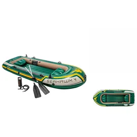 Intex Schlauchboot Seahawk 4 Set inkl. Alu-Paddel + Pumpe bis 480kg 351x145x48cm