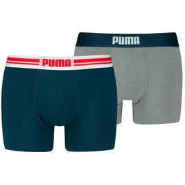 Puma Everyday Placed Logo Boxershorts blau/grau L 2er Pack