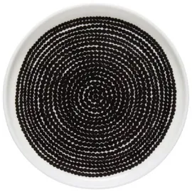 Marimekko Oiva Räsymatto Teller 13,5 cm schwarz/weiß