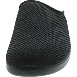 FLY FLOT Hausschuh Textil Gemütlich Puschen Uni schwarz flach Hausschuh - 39 EU