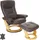 Robas Lund Relaxsessel Halifax Leder 86 x 105 x 82 cm Braun mit Hocker