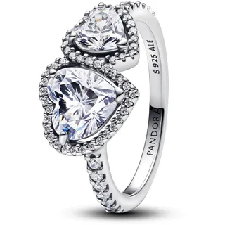 Pandora Timeless Funkelnder Strahlenkranz Herz Ring aus Sterling Silber mit Zirkonia, Größe: 54, 193659C01-54