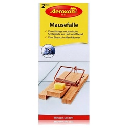 Aeroxon Insektenfalle Aeroxon Mausefalle Mäusefalle 2 Stk. Schlagfalle aus Holz und Metall (