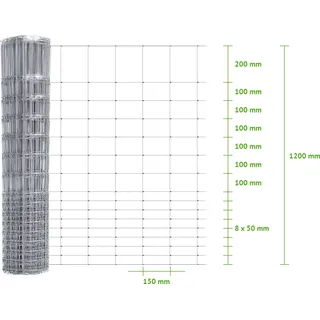 MR-Shop Wildzaun Knotengeflecht 120/16/15 L