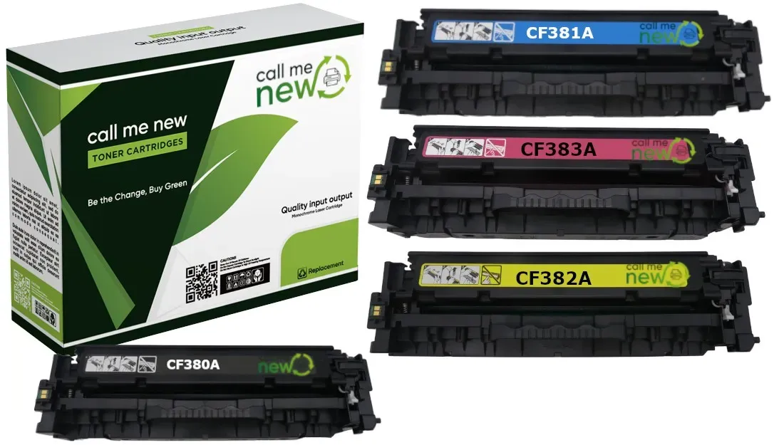 4x Callmenew Toner für HP CF380A-3A Color LaserJet Pro MFP M 476