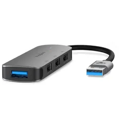 Nedis USB-Hub USB-A Stecker - 4x USB A, 4-Port port(s), USB 2.0 / USB 3.2 Gen 1, Stromversorgung über USB, 5 Gbps